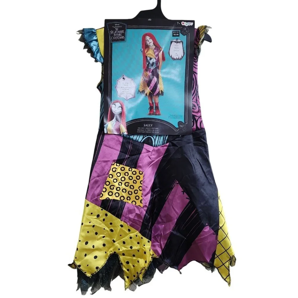 Girls Medium 7-8 Sally Deluxe Costume‎ Nightmare Before Christmas Halloween - Picture 2 of 15